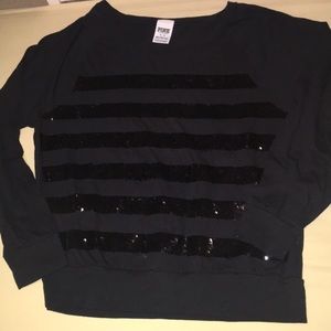 Victoria secret PINK black sequin top size medium